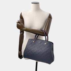 Pre Owned Louis Vuitton Montaigne MM Marine Rouge Monogram Empreinte Leather Satchel Bag