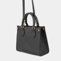 Pre Owned Louis Vuitton Onthego BB Noir Monogram Empreinte Leather Tote Bag