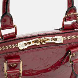 Pre Owned Louis Vuitton Red Monogram Vernis Alma BB