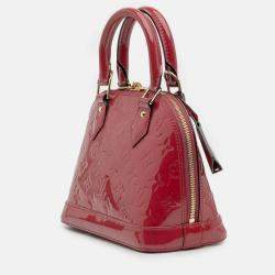 Pre Owned Louis Vuitton Red Monogram Vernis Alma BB