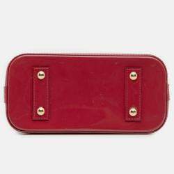 Pre Owned Louis Vuitton Red Monogram Vernis Alma BB