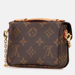 Pre Owned Louis Vuitton Brown Monogram Micro Metis