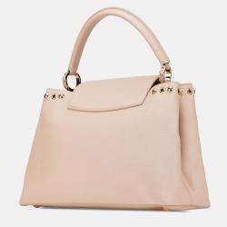 Pre Owned Louis Vuitton Beige Taurillon Studdy Capucines MM