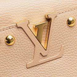 Pre Owned Louis Vuitton Beige Taurillon Studdy Capucines MM