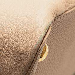Pre Owned Louis Vuitton Beige Taurillon Studdy Capucines MM