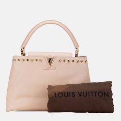 Pre Owned Louis Vuitton Beige Taurillon Studdy Capucines MM