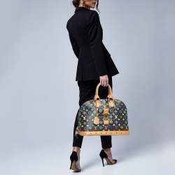 Pre Owned Louis Vuitton Black Multicolor Monogram Canvas Alma GM Bag