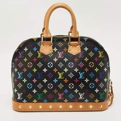 Pre Owned Louis Vuitton Black Multicolor Monogram Canvas Alma GM Bag