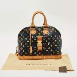 Pre Owned Louis Vuitton Black Multicolor Monogram Canvas Alma GM Bag