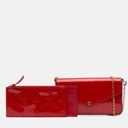 Pre Owned Louis Vuitton Red Monogram Vernis Pochette Felicie