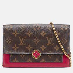 Pre Owned Louis Vuitton Brown Monogram Flore Wallet On Chain