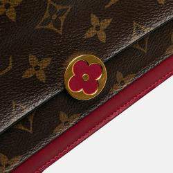 Pre Owned Louis Vuitton Brown Monogram Flore Wallet On Chain