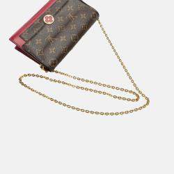 Pre Owned Louis Vuitton Brown Monogram Flore Wallet On Chain