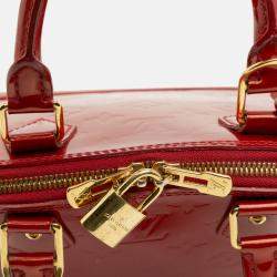 Pre Owned Louis Vuitton Red Monogram Vernis Alma BB