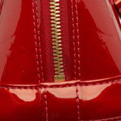 Pre Owned Louis Vuitton Red Monogram Vernis Alma BB