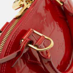 Pre Owned Louis Vuitton Red Monogram Vernis Alma BB