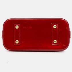 Pre Owned Louis Vuitton Red Monogram Vernis Alma BB