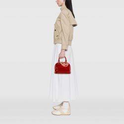 Pre Owned Louis Vuitton Red Monogram Vernis Alma BB