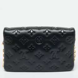 Pre Owned Louis Vuitton Black Monogram Leather Coussin Pochette Bag