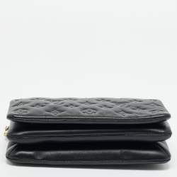 Pre Owned Louis Vuitton Black Monogram Leather Coussin Pochette Bag