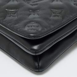 Pre Owned Louis Vuitton Black Monogram Leather Coussin Pochette Bag