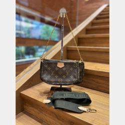 Pre Owned Louis Vuitton Multi Pochette Brown Monogram Canvas Shoulder Bag