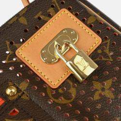 Pre Owned Louis Vuitton Brown/Orange Monogram Perfo Pochette Accessoires Handbag