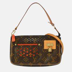 Pre Owned Louis Vuitton Brown/Orange Monogram Perfo Pochette Accessoires Handbag