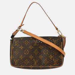Pre Owned Louis Vuitton Brown/Orange Monogram Perfo Pochette Accessoires Handbag