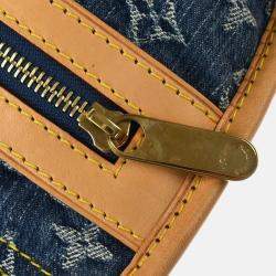 Pre Owned Louis Vuitton Monogram Denim Flat Shopper Tote Handbag