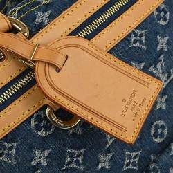 Pre Owned Louis Vuitton Monogram Denim Flat Shopper Tote Handbag
