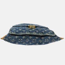 Pre Owned Louis Vuitton Monogram Denim Flat Shopper Tote Handbag