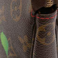 Pre Owned Louis Vuitton Brown Takashi Murakami Monogram Cherry Pochette Accessoires