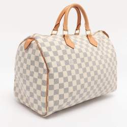 Pre Owned Louis Vuitton Damier Azur Canvas Speedy 35 Bag