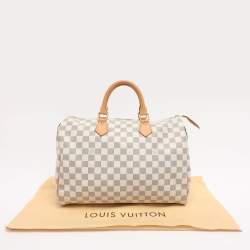 Pre Owned Louis Vuitton Damier Azur Canvas Speedy 35 Bag