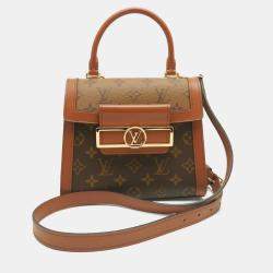 Pre Owned Louis Vuitton Dauphine Capitale Brown Monogram Reverse Handbag
