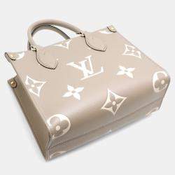 Pre Owned Louis Vuitton OnTheGo Cream Bicolor Monogram Empreinte Tourterelle PM Handbag