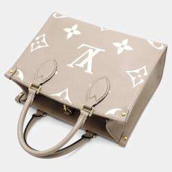Pre Owned Louis Vuitton OnTheGo Cream Bicolor Monogram Empreinte Tourterelle PM Handbag