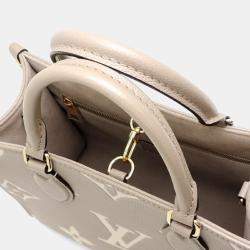 Pre Owned Louis Vuitton OnTheGo Cream Bicolor Monogram Empreinte Tourterelle PM Handbag