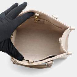 Pre Owned Louis Vuitton OnTheGo Cream Bicolor Monogram Empreinte Tourterelle PM Handbag