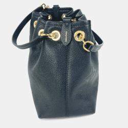 Pre Owned Louis Vuitton Black Monogram Empreinte LV Bundle Drawstring 2Way Hand Shoulder Bag