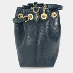 Pre Owned Louis Vuitton Black Monogram Empreinte LV Bundle Drawstring 2Way Hand Shoulder Bag