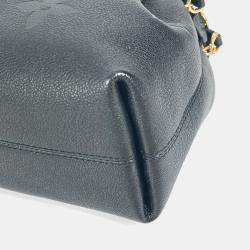 Pre Owned Louis Vuitton Black Monogram Empreinte LV Bundle Drawstring 2Way Hand Shoulder Bag