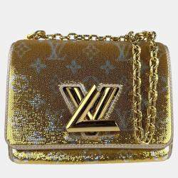 Pre Owned Louis Vuitton Twist PM  Gold Silver Sequin  Shoulder Bag