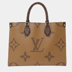 Pre Owned Louis Vuitton On The Go MM Giant Brown  Monogram Canvas  Tote Bag 