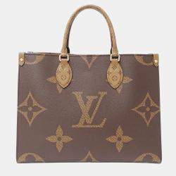 Pre Owned Louis Vuitton On The Go MM Giant Brown  Monogram Canvas  Tote Bag 