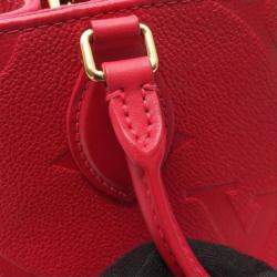 Pre Owned Louis Vuitton On The Go Pm Monogram Empreinte Freesia Tote Bag Leather Pink