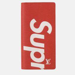 مملوكة مسبقًا Louis Vuitton Portefeuille Brazza Epi Leather Red Long Wallet