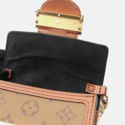 Pre Owned Louis Vuitton Pico Dauphine Shoulder Bag Coated Canvas And Leather Monogram Reverse  Brown