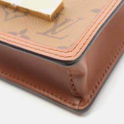 Pre Owned Louis Vuitton Pico Dauphine Shoulder Bag Coated Canvas And Leather Monogram Reverse  Brown